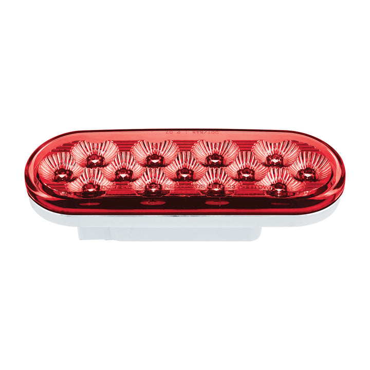 13 LED 6" Oval Double Fury Light (Stop &amp; Turn) - Red &amp; Amber LED/Clear Lens