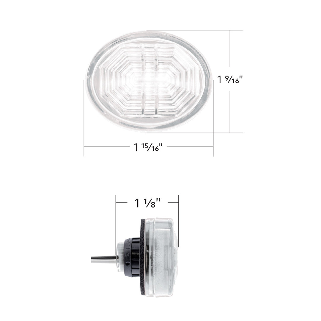3 LED Oval Auxiliary Light - White LED/Clear Lens