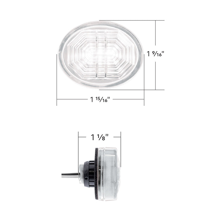 3 LED Oval Auxiliary Light - White LED/Clear Lens