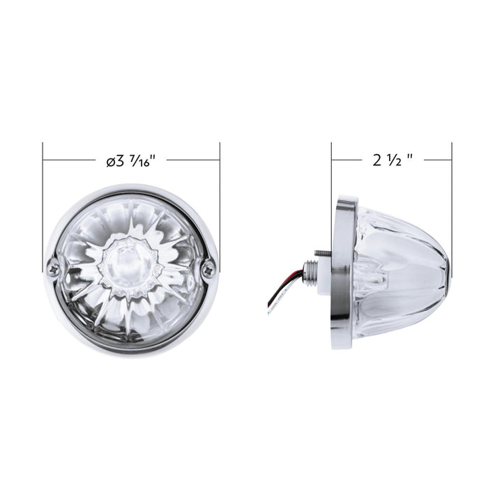 Glass Watermelon Light Kit With 2 LED Light - White LED/Clear Lens