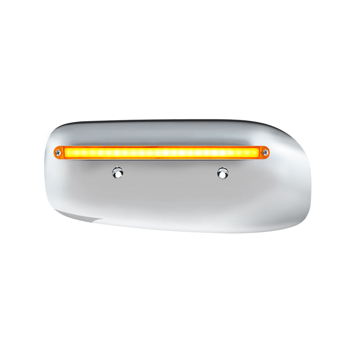 24 LED GloLight Rear Headlight Housing Cover For 2008-2023 Peterbilt 389 (Driver) - Amber LED/Lens