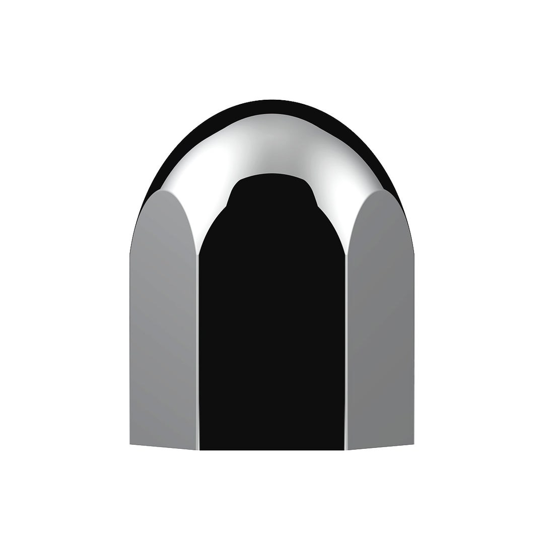 1-1/2" x 2-1/4" Chrome Plastic Standard Nut Covers - Push-On (Box Of 20 )