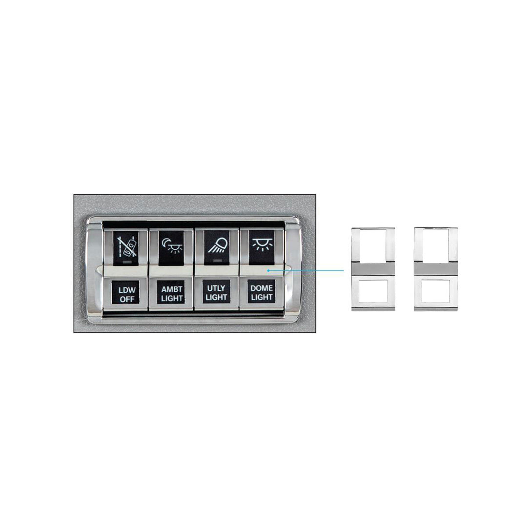 Chrome Switch Cover For 2018-2025 Freightliner Cascadia (2-Pack)