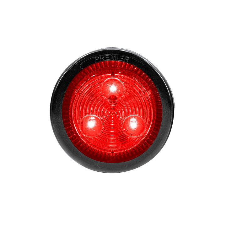3 LED 2" Round Low Profile Light Kit (Clearance/Marker) - Red LED/Lens