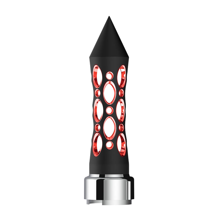 Thread-On Daytona Style Spike Gearshift Knob With LED 9/10 Speed Adapter - Black/Red LED