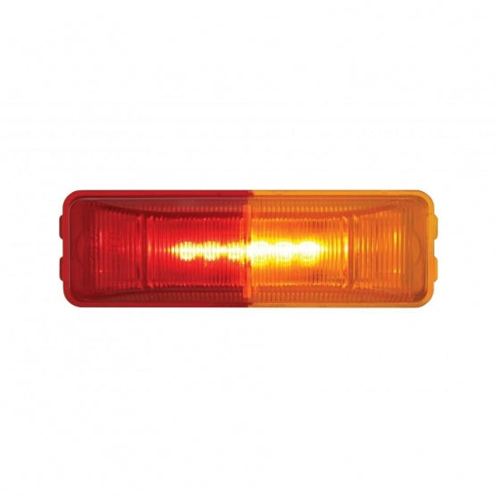 6 LED Rectangular Fender Mount Light (Clearance/Marker) With Amber &amp; Red Lens (Bulk)
