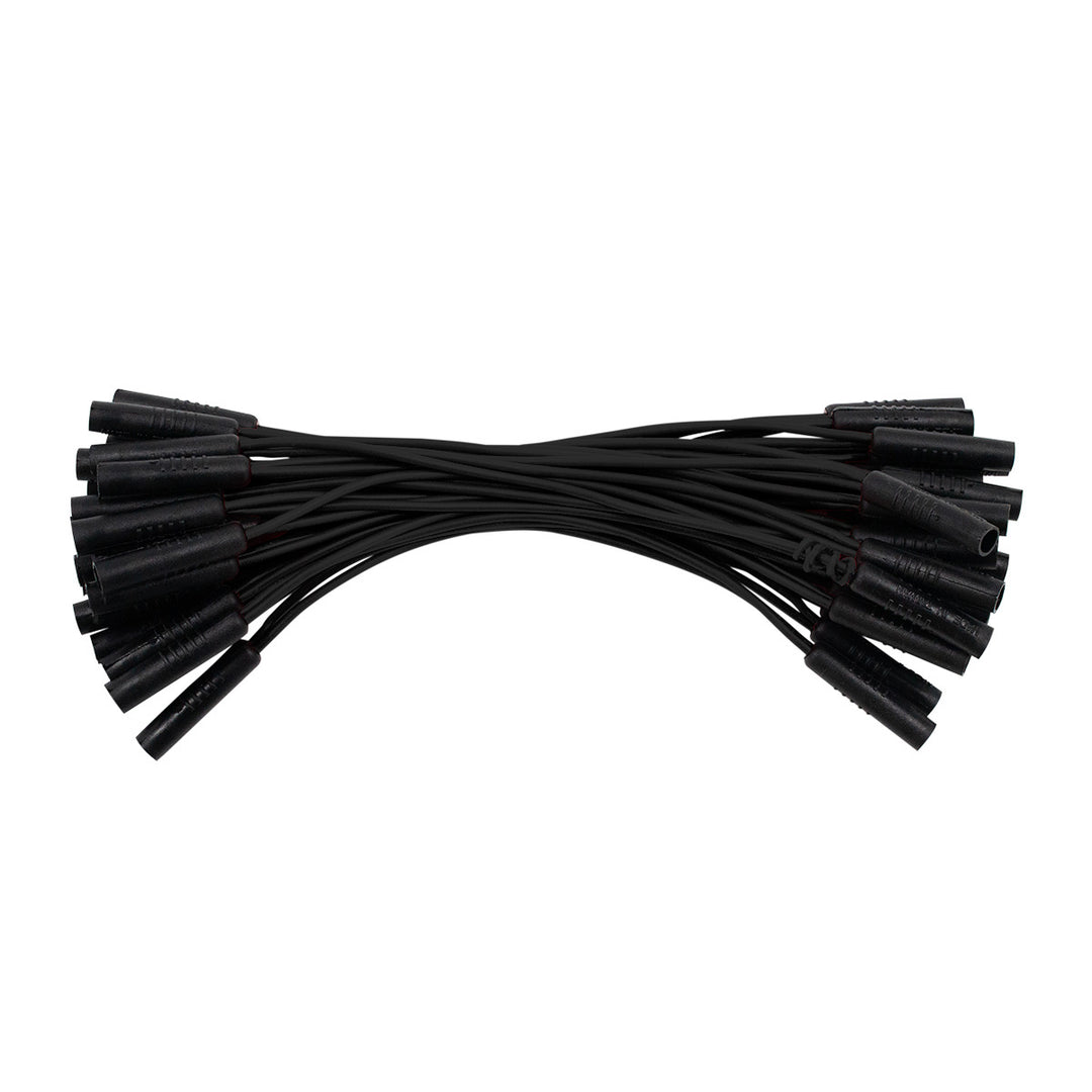 0.180" Bullet Receptacle Black Wire Harness With 50 Plugs - 6" Lead (Bulk)