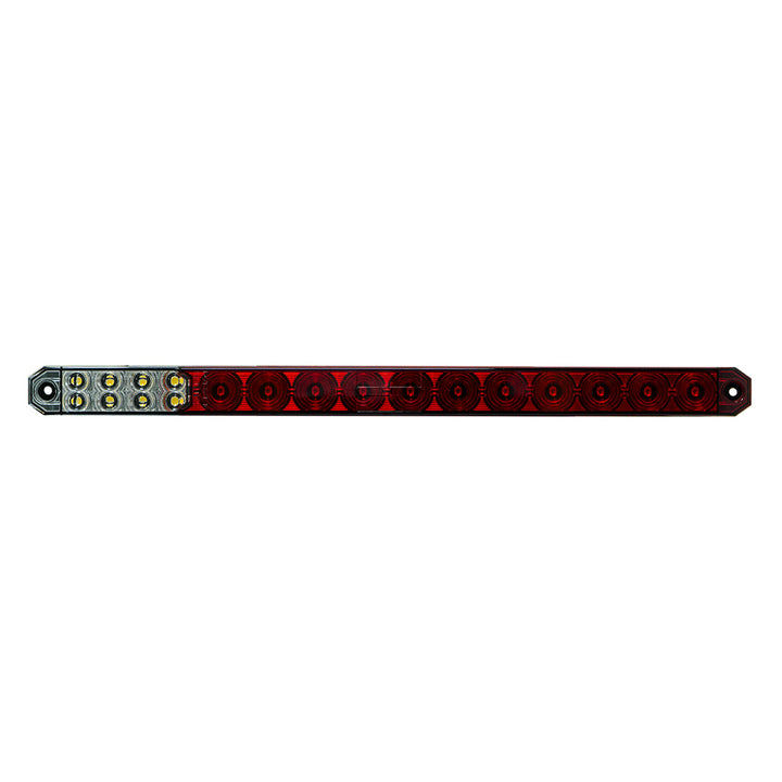 17" 27 LED Low Profile Light Bar (Stop, Turn &amp; Tail) With Back-Up Light - Red &amp; White LED/ Red &amp; Clear Lens