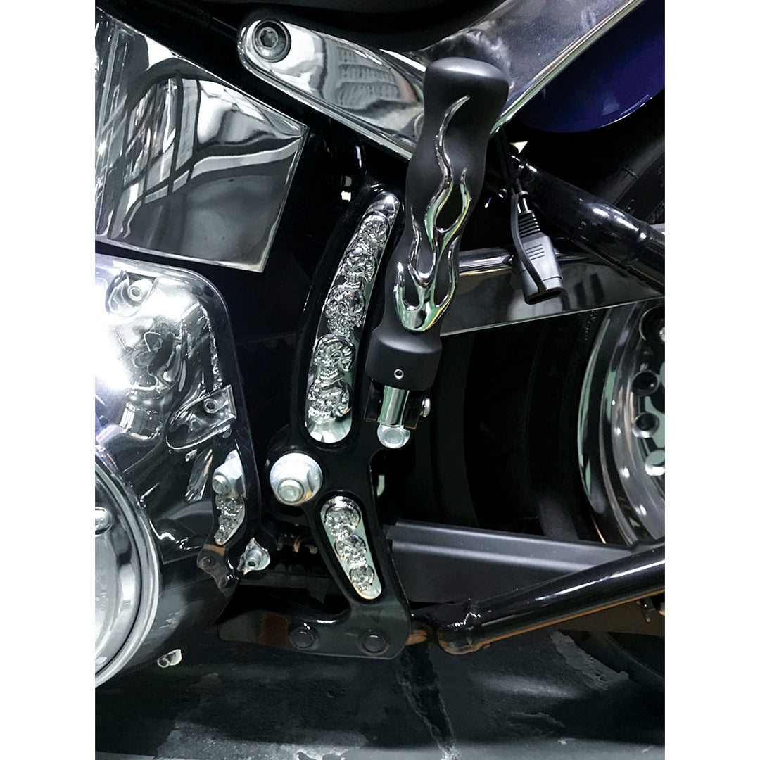 Chrome Skull Swing Arm Accent Set For Harley Motorcycle
