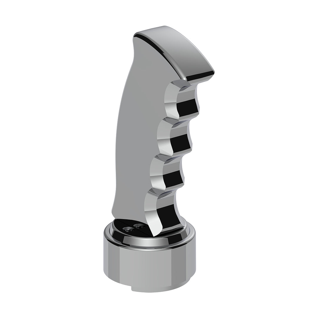 Thread-On Pistol Grip Gearshift Knob With Chrome 9/10 Speed Adapter - Chrome