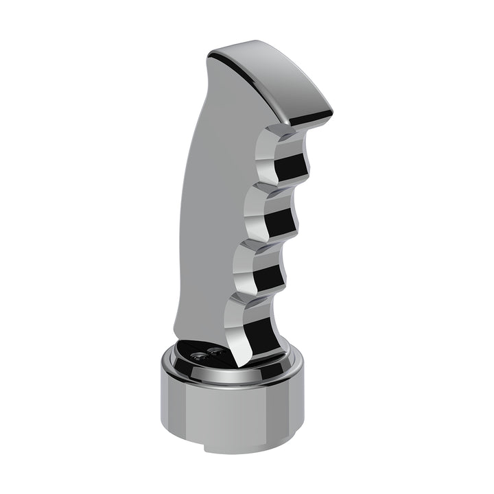 Thread-On Pistol Grip Gearshift Knob With Chrome 9/10 Speed Adapter - Chrome