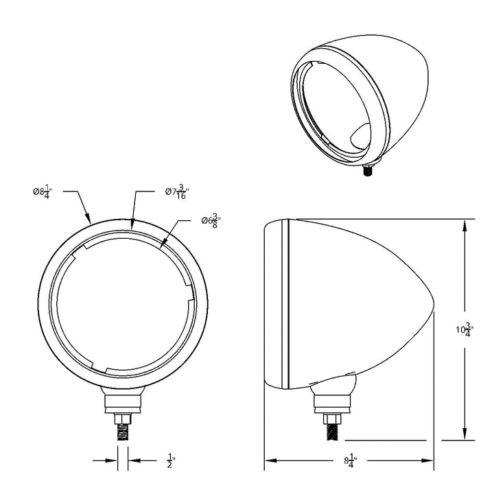 Chrome Guide 682-C Headlight Housing