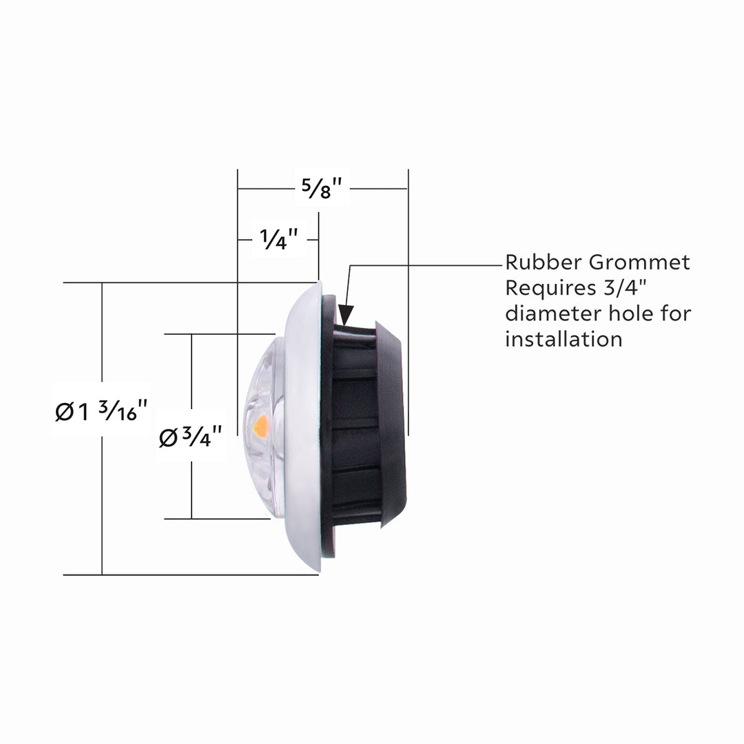 LED Single Function ArcBlast 3/4" Mini Light (Clearance/Marker) - Red LED/Clear Lens