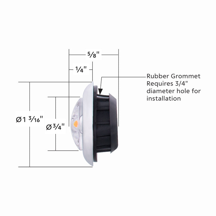 LED Single Function ArcBlast 3/4" Mini Light (Clearance/Marker) - Red LED/Clear Lens