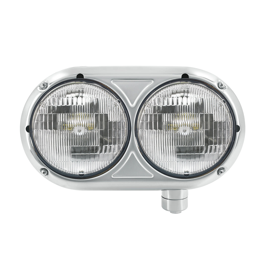 Headlight Assembly With Halogen Bulbs &amp; 304 Stainless Steel Housing For Peterbilt 359 - Passenger