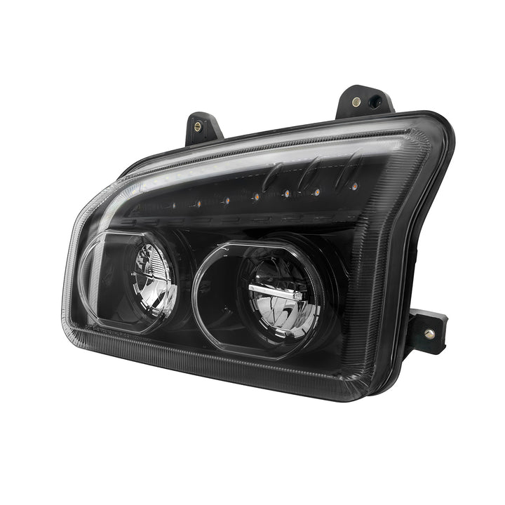 High Power LED Blackout Headlight With LED Turn Signal &amp; Light Bar For 2015-2025 Kenworth T880 - Driver