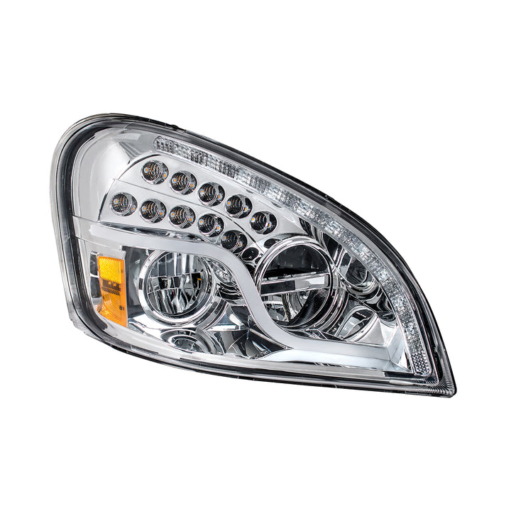High Power LED Chrome Headlight With LED DRL &amp; LED Turn Signal For 2008-2017 FL Cascadia - Passenger