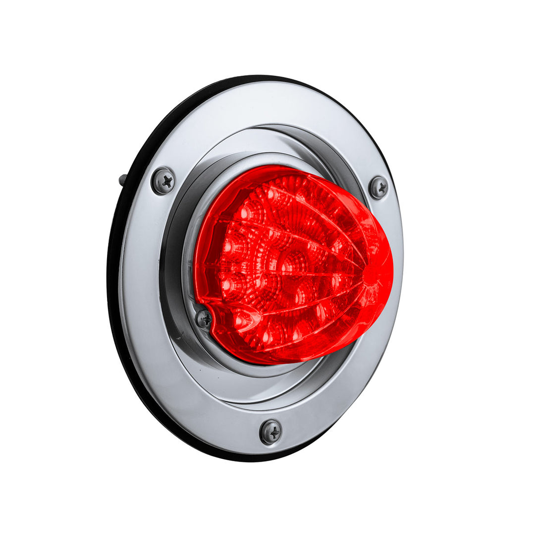 17 LED Dual Function Watermelon Reflector Light Sleeper Bunk Kit With 304 Stainless Steel Bezel - Red LED/Red Lens