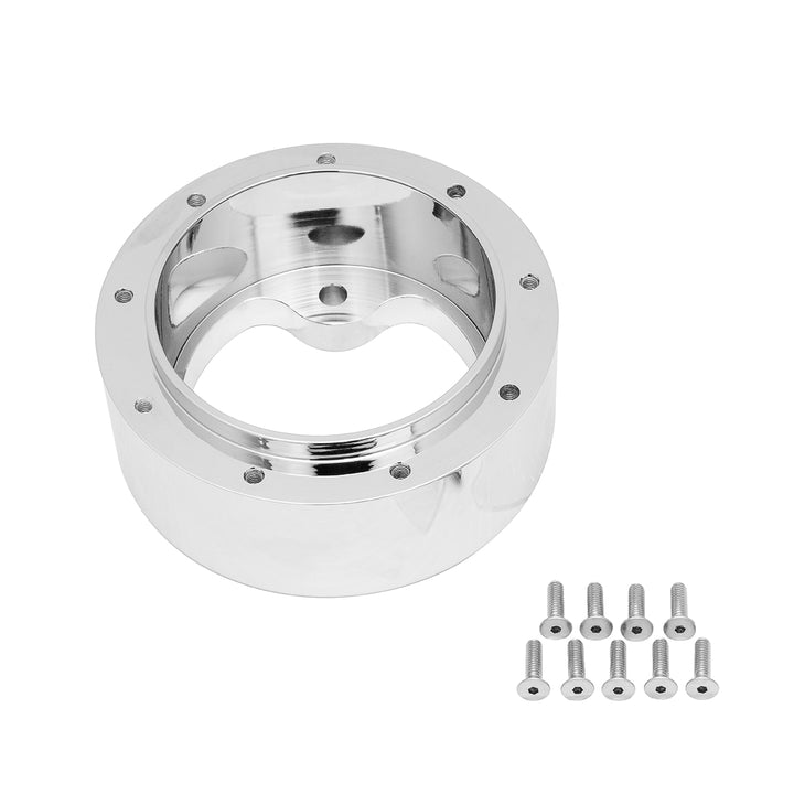Chrome Aluminum 3 - Bolt Hub Adapter for 9 - Screw Steering Wheel