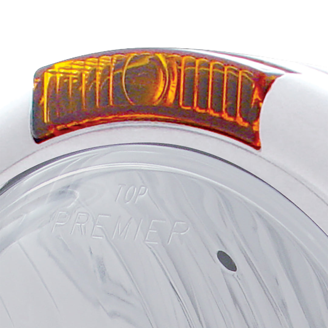 Chrome Classic Headlight Crystal H4 Bulb &amp; Turn Signal - Amber Lens