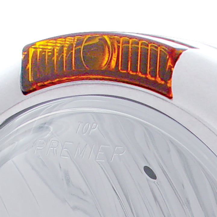Chrome Classic Headlight Crystal H4 Bulb &amp; Turn Signal - Amber Lens