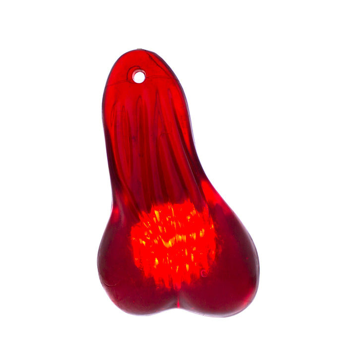 8-1/4" Tall Large Low - Hanging Rubber Balls With LED Light - Red LED