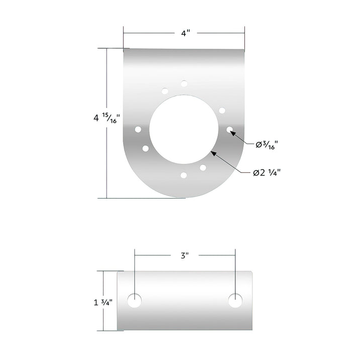 304 Stainless Steel Bracket For Single 3" Light