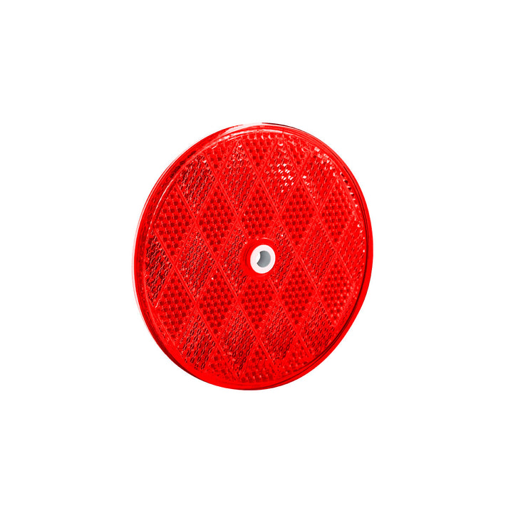 3/16" Round Center Bolt Reflector - Red (10 Pcs)