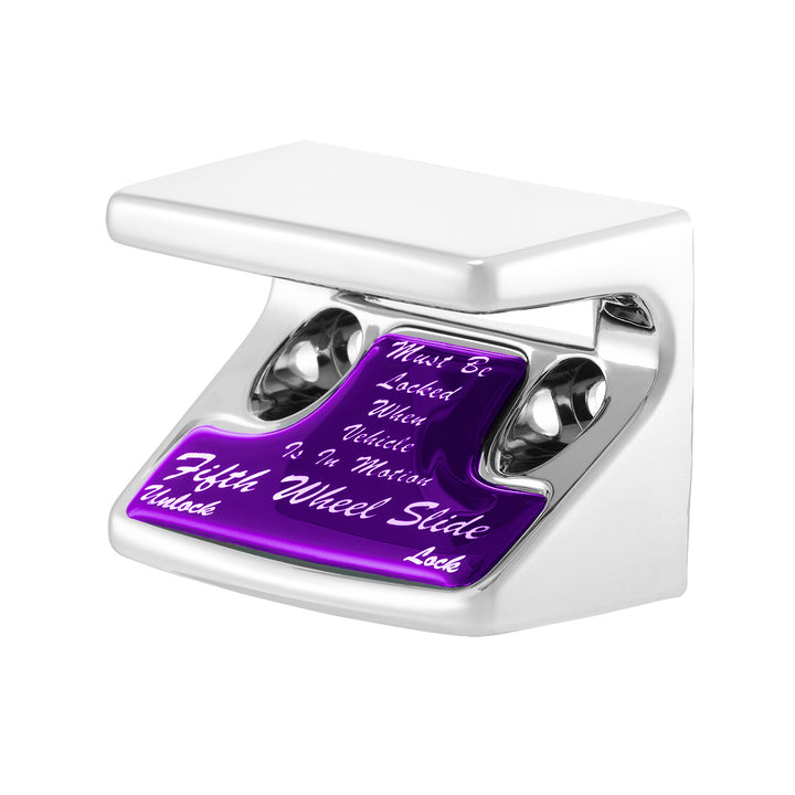 Chrome Plastic Fifth Wheel Switch Guard With Glossy Sticker For 1990-2010 Freightliner Classic - Purple Sticker