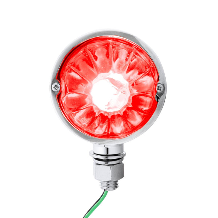 UltraBurst Chrome Double Face Glass Watermelon Light - Amber &amp; Red LED/Clear Lens