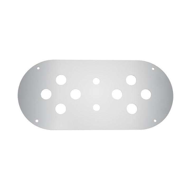 Stainless Steel Above Door Dome Light Plate With 8 x 3/4" Mini Light Cutouts For Kenworth &amp; Peterbilt Trucks