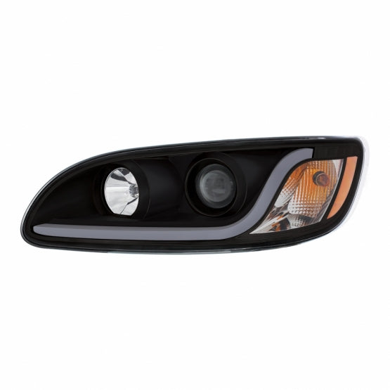 Black Projection Headlight W/LED Dual Function Light Bar For PB 386 (2005-2015) &amp; 387 (1999-2010) - Driver