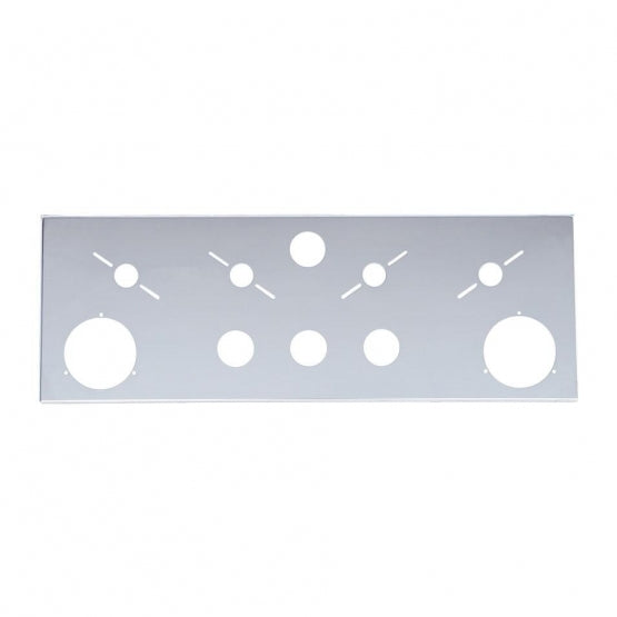 Stainless Steel Rear Center Light Panel With 2 x 4" Light Cutouts &amp; 4 x 2" Light Cutouts &amp; 4X Universal Cutouts