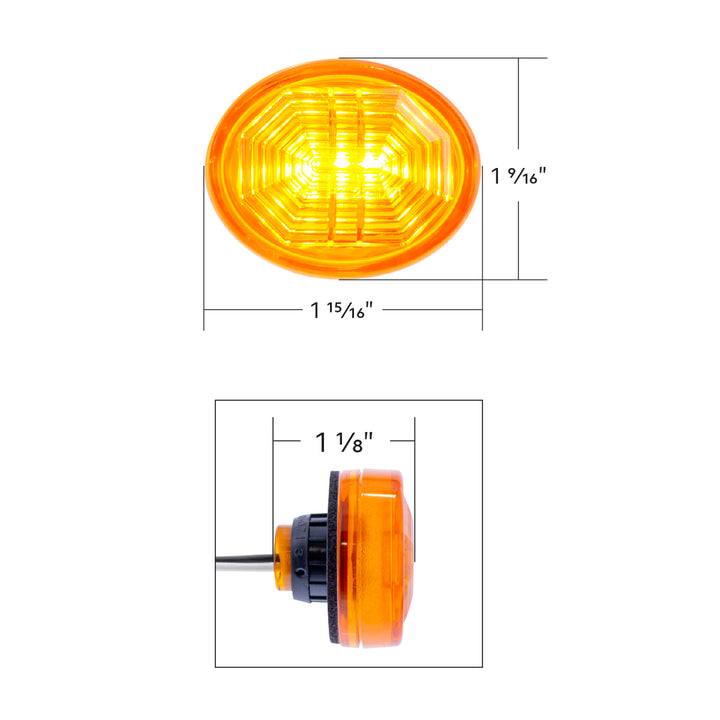 3 LED Oval Clearance/Marker Light - Amber LED/Amber Lens