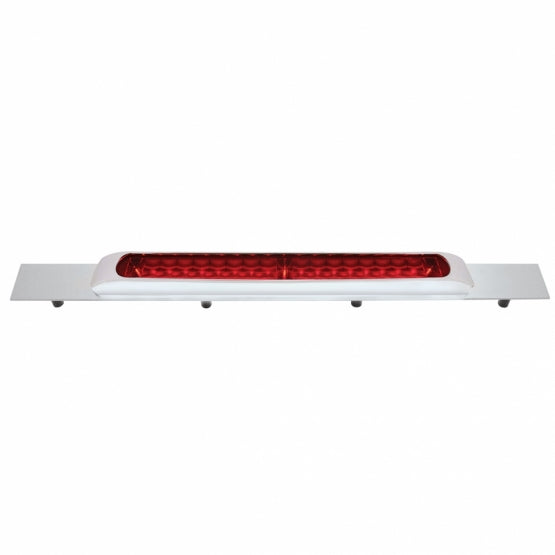 Chrome Top Mud Flap Plate With 19 LED 17" Light Bar &amp; Bezel - Red LED/Red Lens (Each)