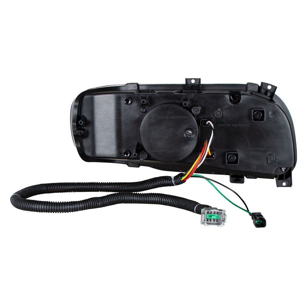 High Power 10 LED Chrome Headlight With 6 LED Turn &amp; 100 LED Halo For 2008-2024 Peterbilt 389 - Driver