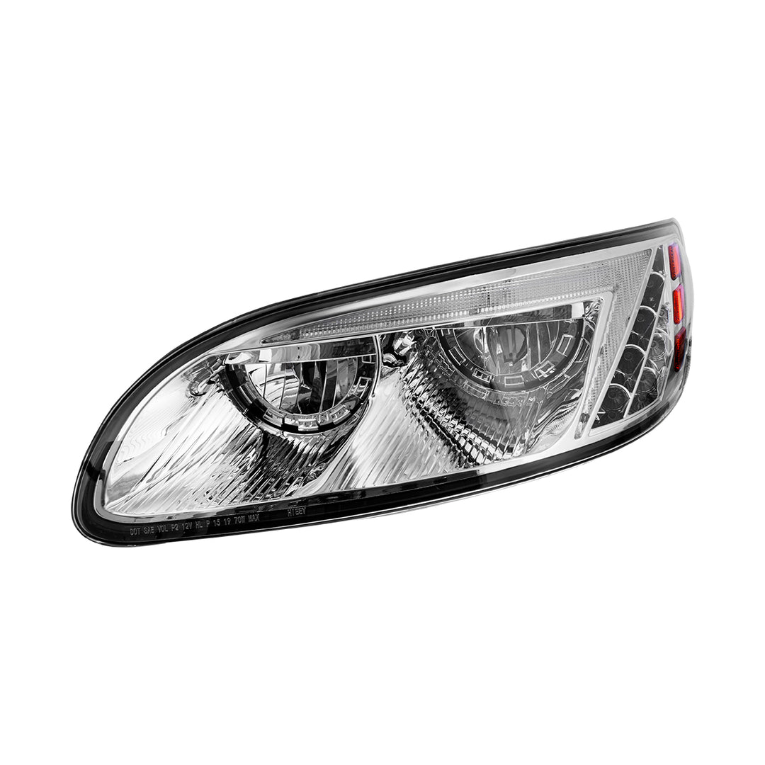 Chrome LED Headlight For Peterbilt 386 (2005-2015) &amp; 387 (1999-2010) - Driver