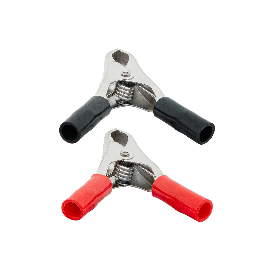 30 Amp Clamps w/ Vinyl Handles, 1Red/1Black 1 Set.