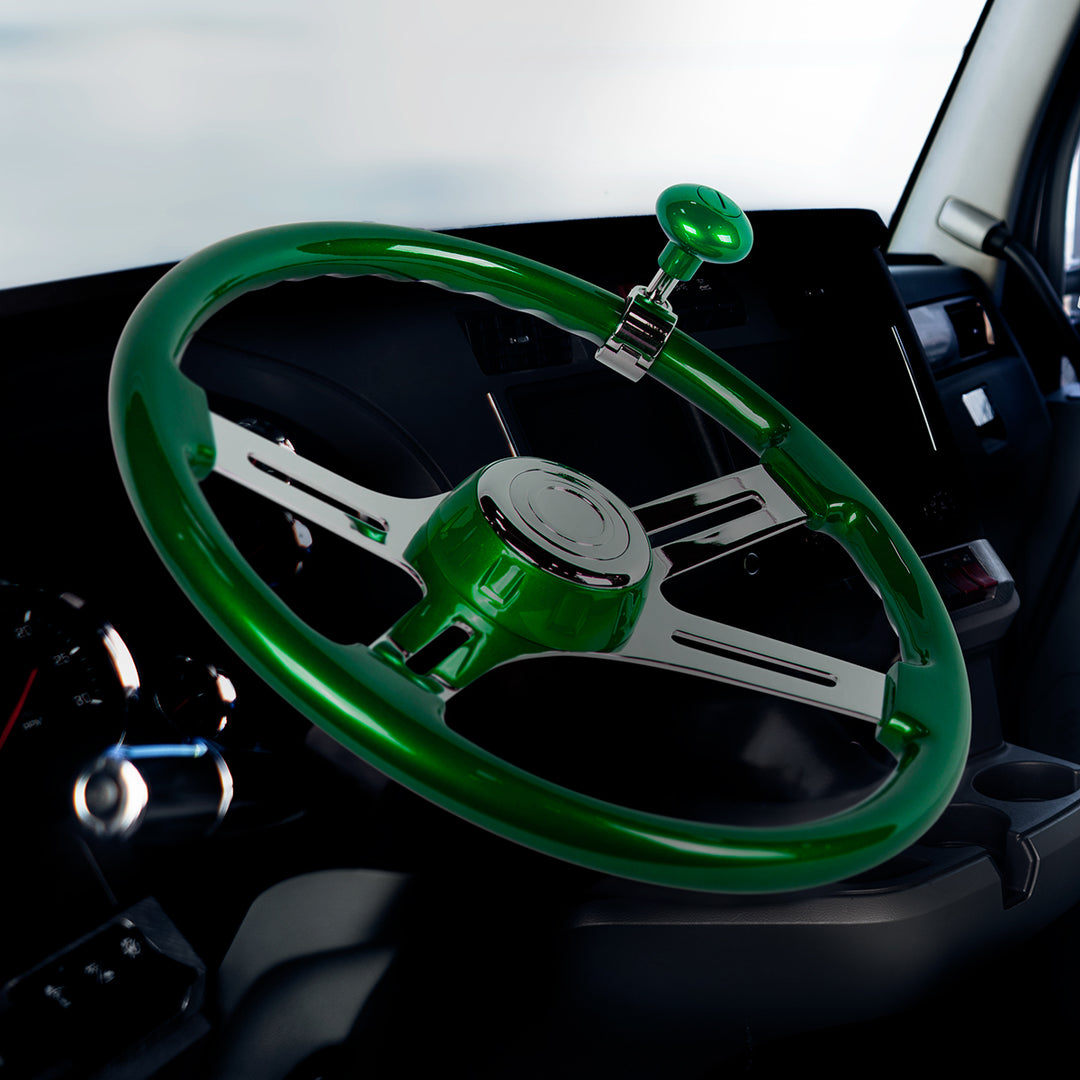 Steering Wheel Horn Bezel – Emerald Green | Semi Truck