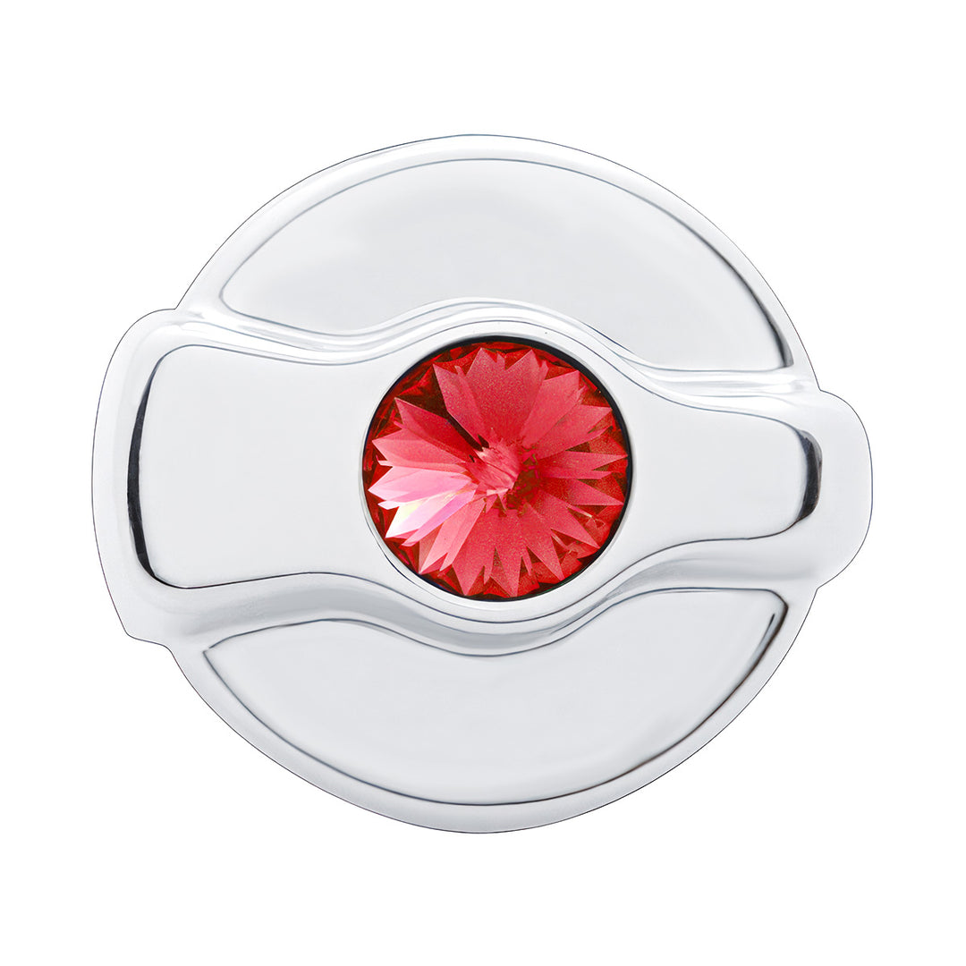 Chrome Plastic A/C Control Knob For 2005 &amp; Older Peterbilt - Red Crystal