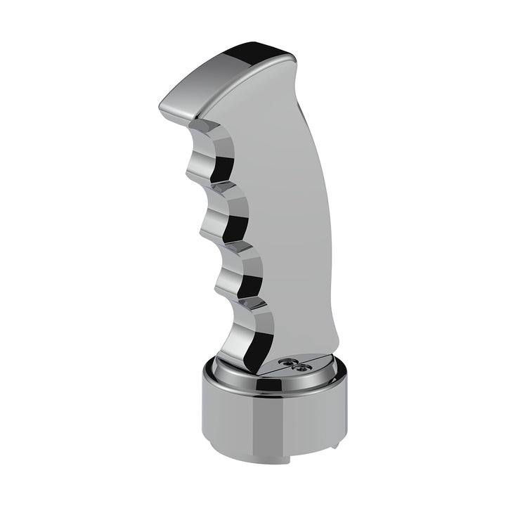 Thread-On Pistol Grip Gearshift Knob With Chrome 9/10 Speed Adapter - Chrome