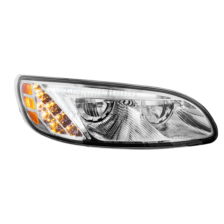 Chrome LED Headlight For Peterbilt 386 (2005-2015) &amp; 387 (1999-2010) - Passenger
