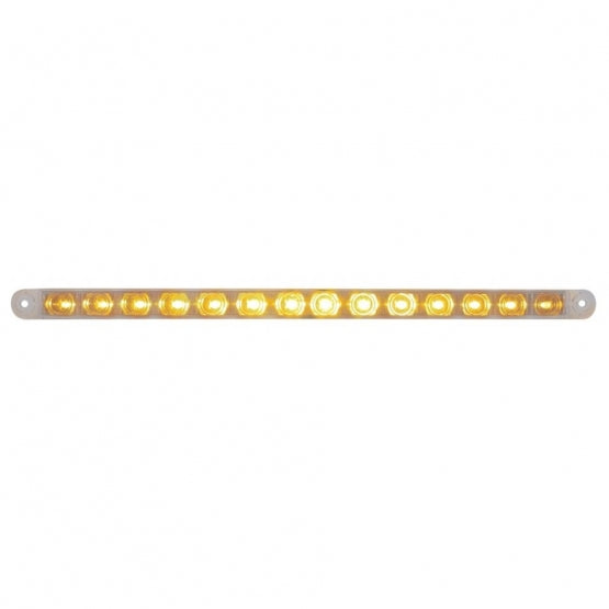 14 LED 12" Turn Signal Light Bar - Amber LED/Clear Lens (Bulk)