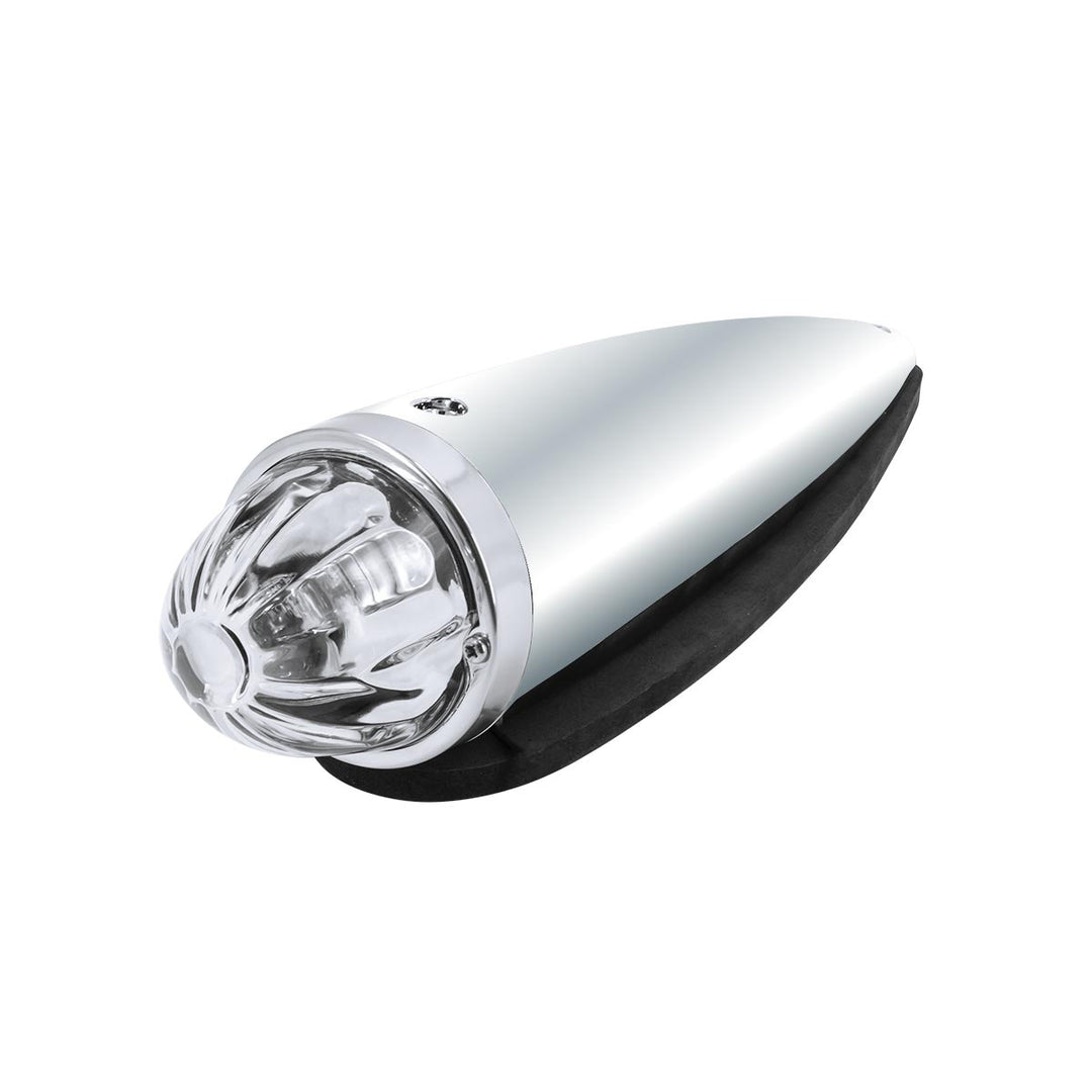 Chrome Die Cast Torpedo Cab Light With Watermelon Glass Lens &amp; 1156 Bulb - Clear