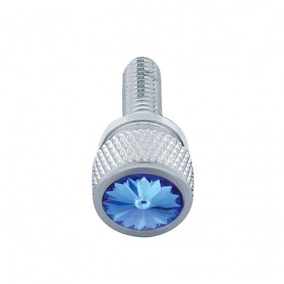 3/4" Short M6 - 1.0 Dash Screw For Kenworth - Blue Crystal (12-Pack)