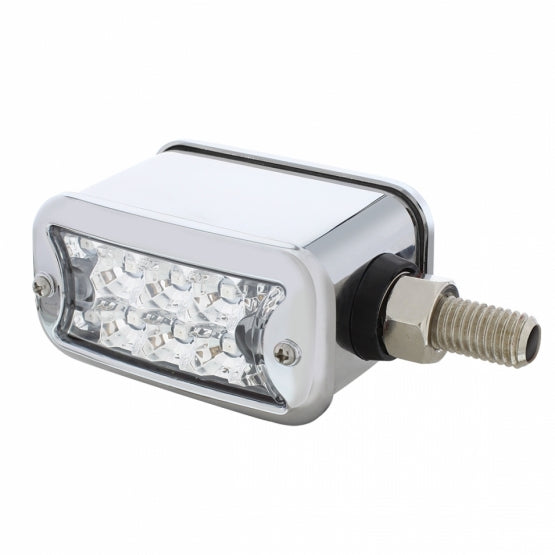 20 LED Dual Function Reflector Double Face Light W/Bezel - Horizontal Mount - Amber &amp; Red LED/Clear Lens