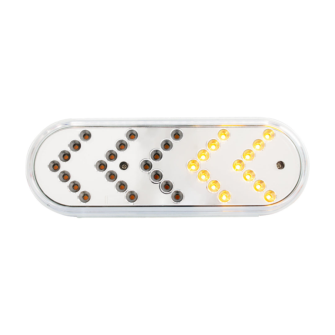 35 LED 6" Reflector Oval Sequential Turn Signal Light - Amber LED/Clear Lens (Bulk)