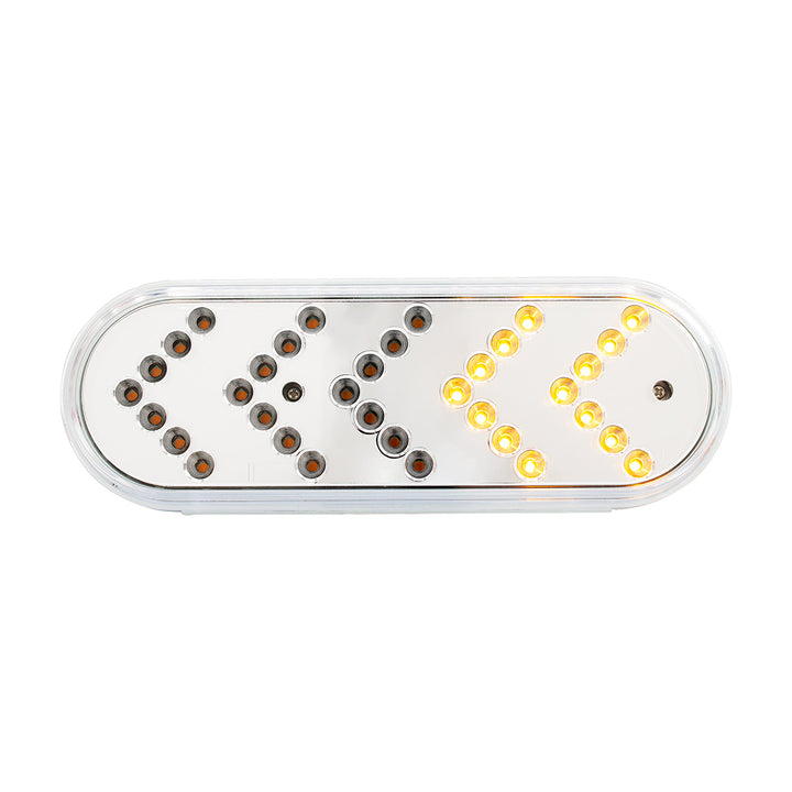 35 LED 6" Reflector Oval Sequential Turn Signal Light - Amber LED/Clear Lens (Bulk)