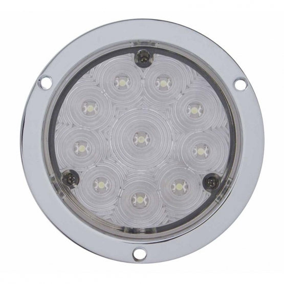 10 LED 4" Flange Mount Back-Up Light - White LED/Clear Lens