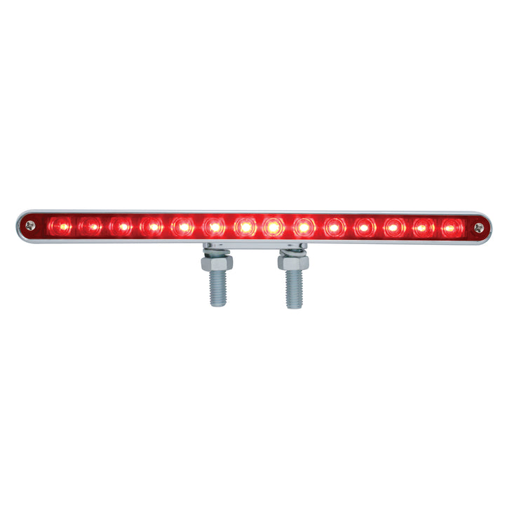 28 LED 12" Double Face Light Bar - Amber &amp; Red LED/Amber &amp; Red Lens